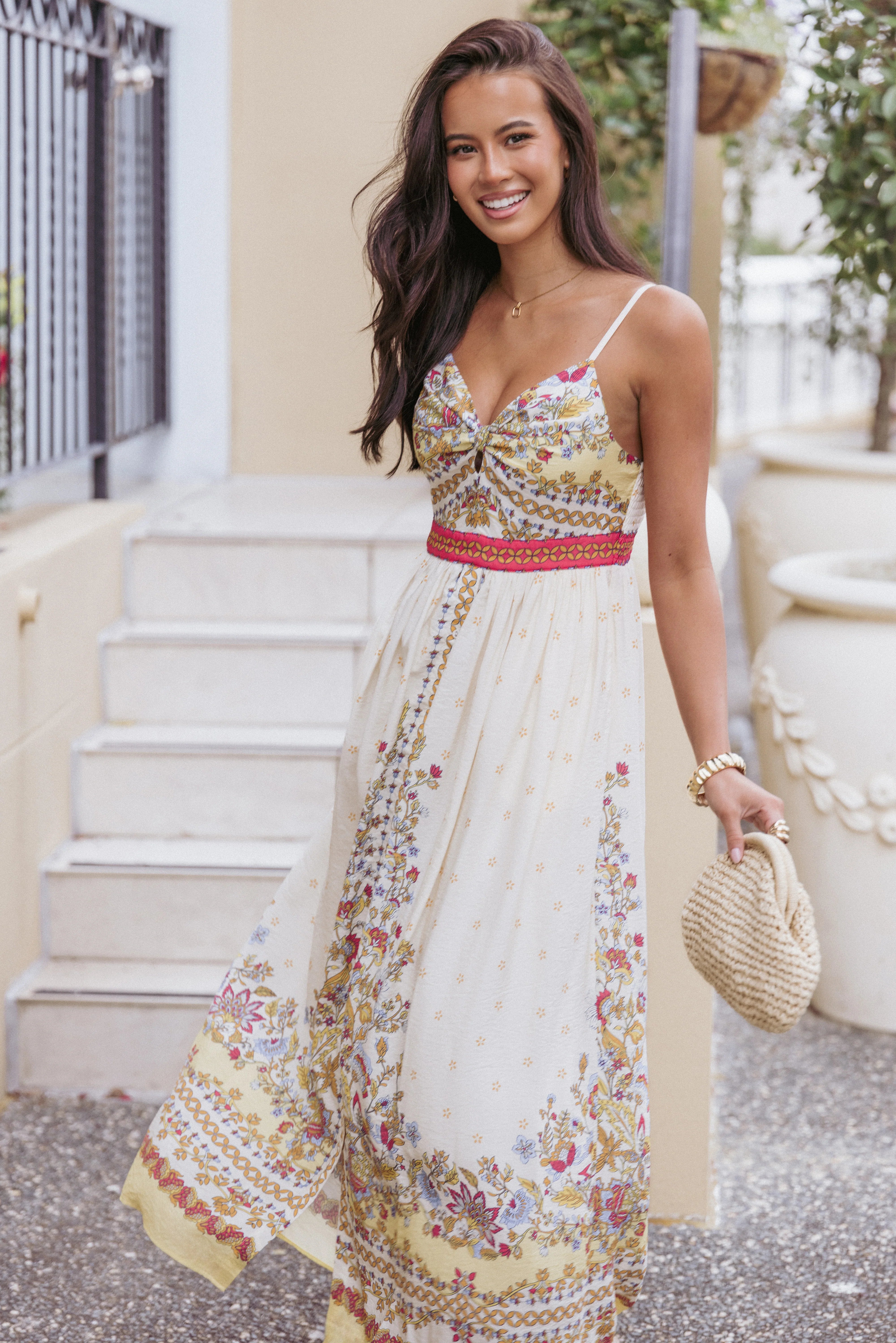 Caelia Maxi Dress Yellow Multi