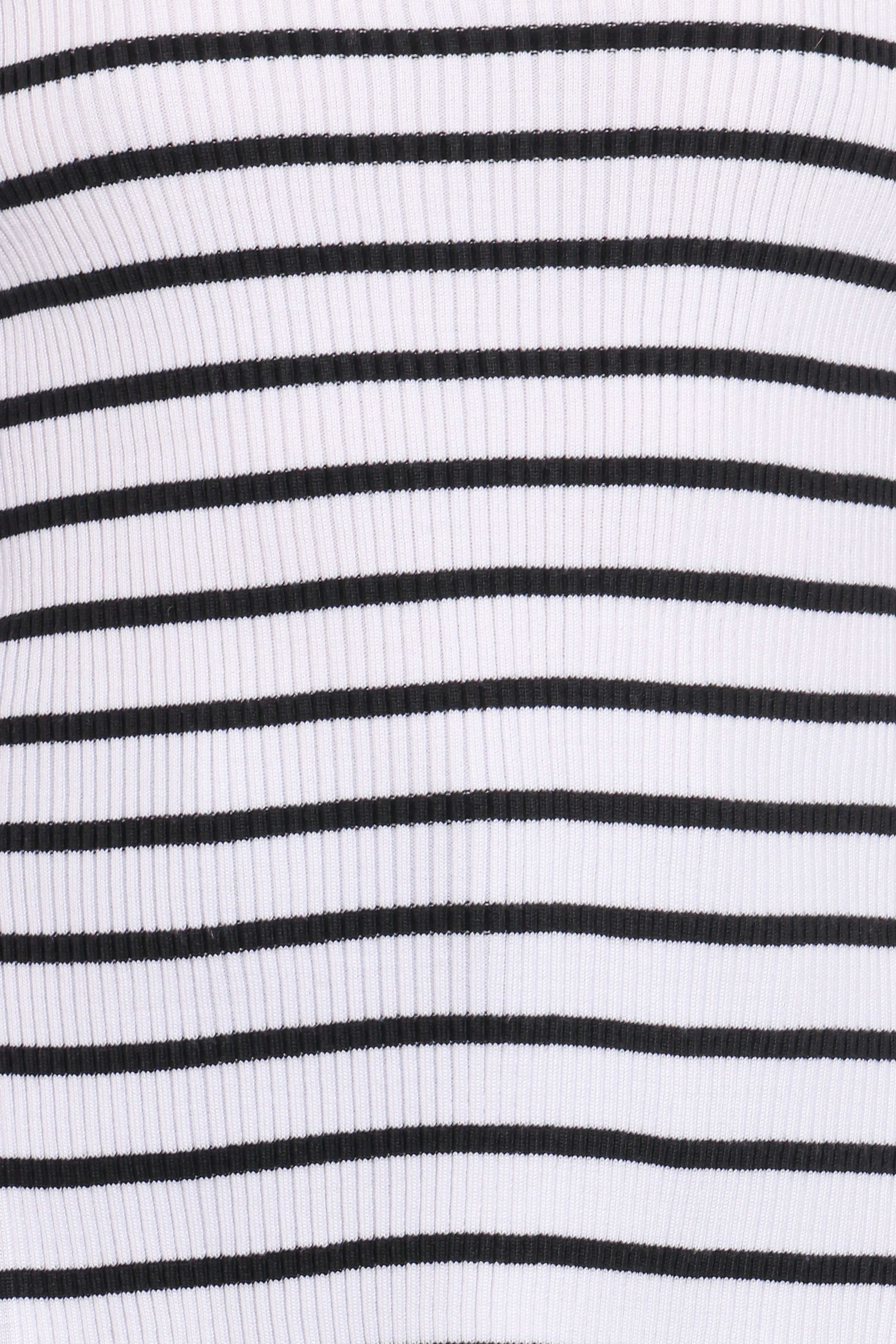 Alvina Knit Top White Black Stripe