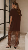 Adora T Shirt Maxi Dress Chocolate