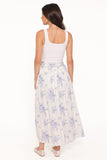 Xander Tie Waist Midi Skirt Lilac Floral