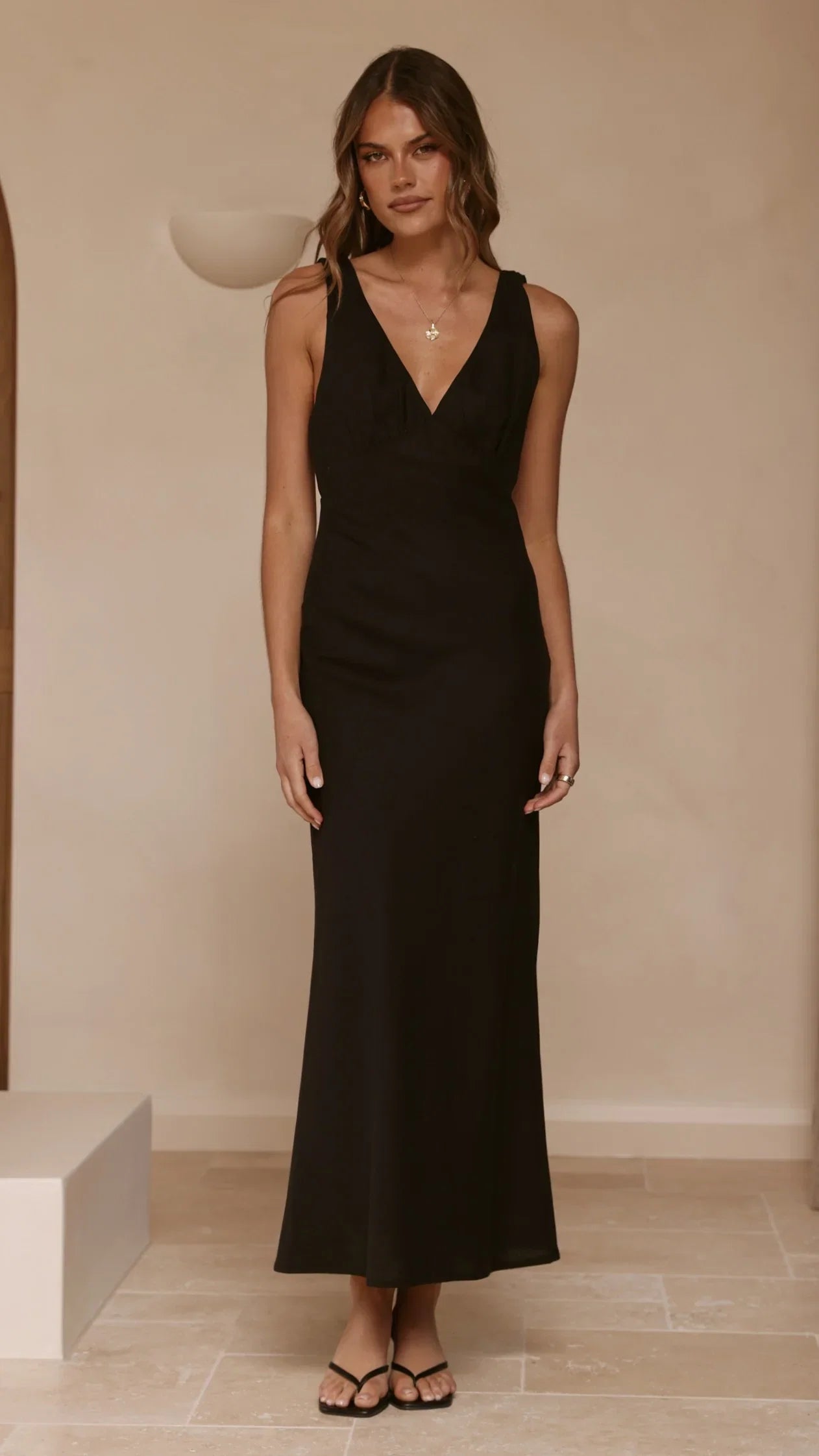 Sammie Linen Maxi Dress Black