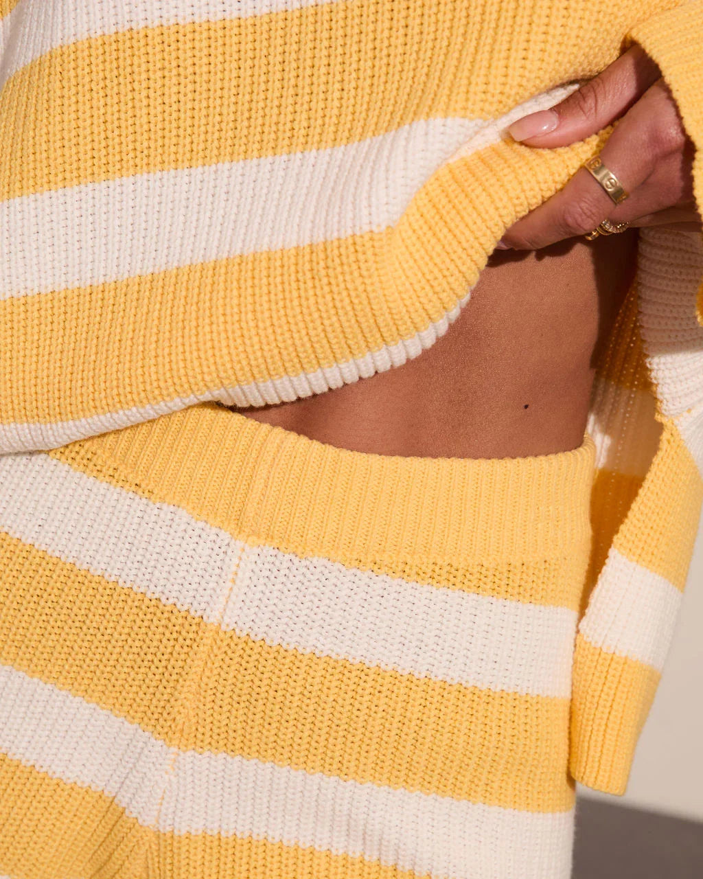 Sunshine Mood Striped Knit Shorts