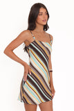 Kosta Mini Dress Brown Retro Stripe