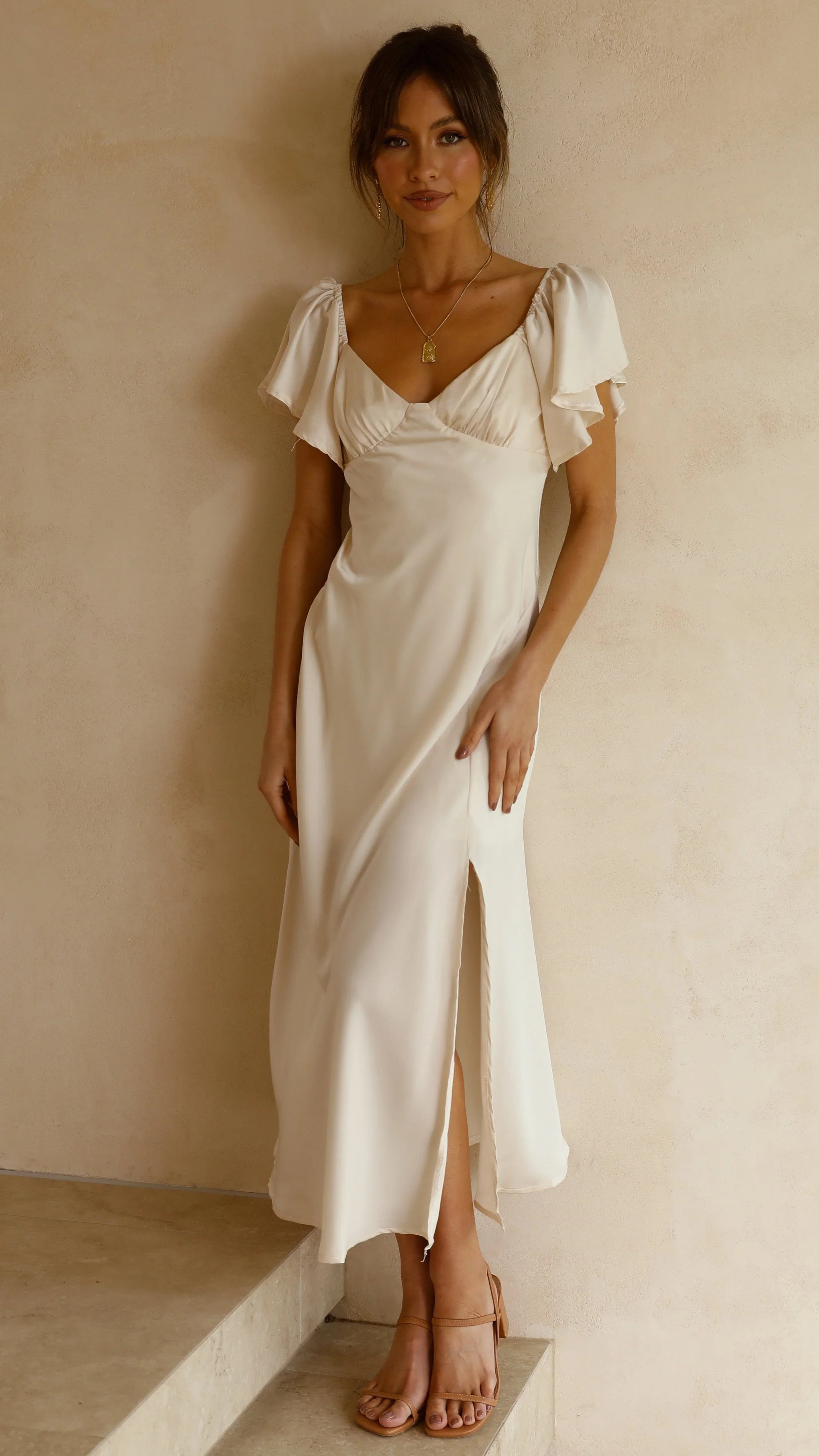 Louisa Midi Dress Ivory