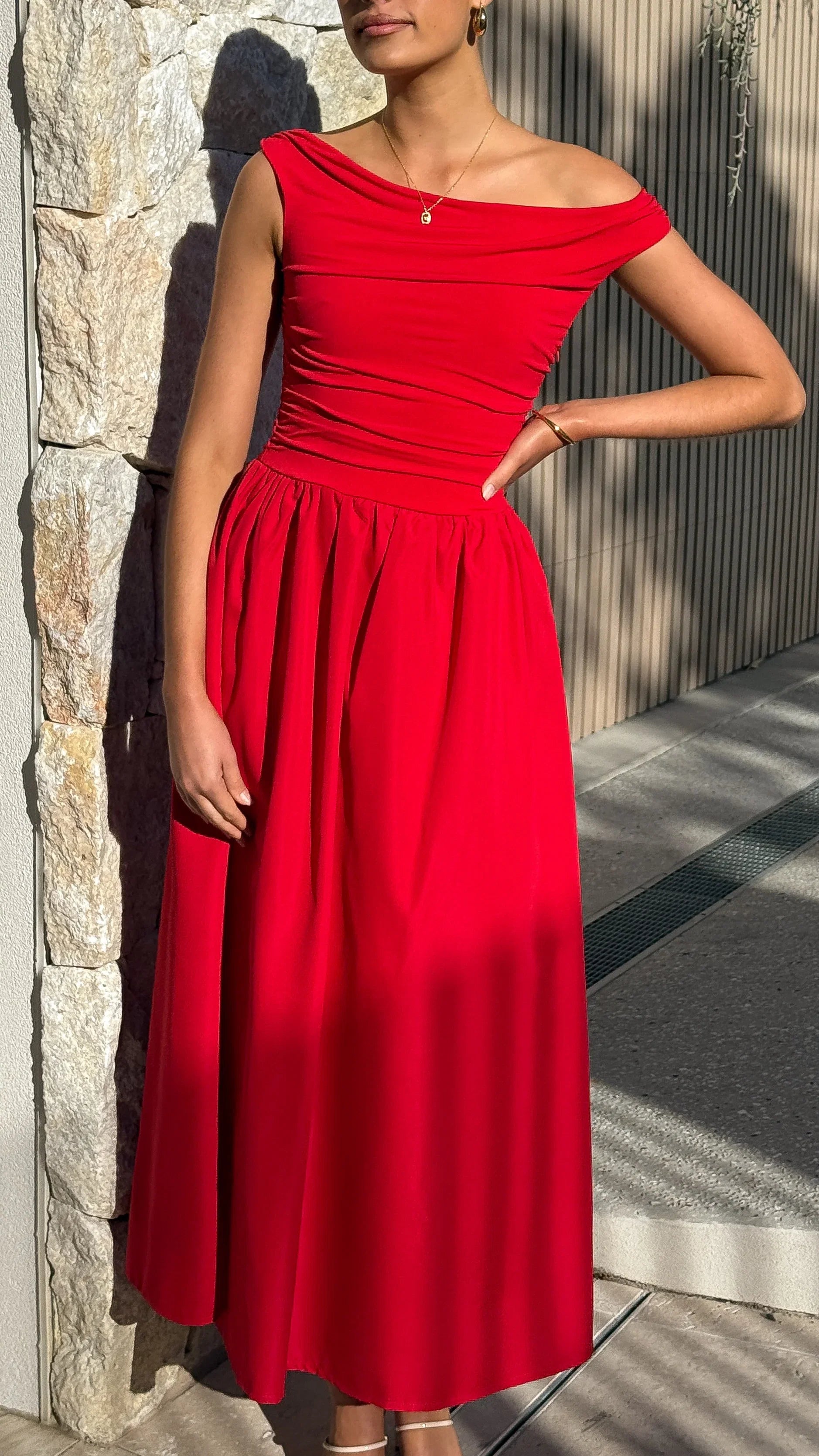 Immy Midi Dress Red