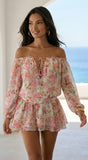 Cyrene Floral Off Shoulder Mini Dress Floral Pink