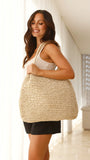 Solana Summer Tote Bag Beige Straw