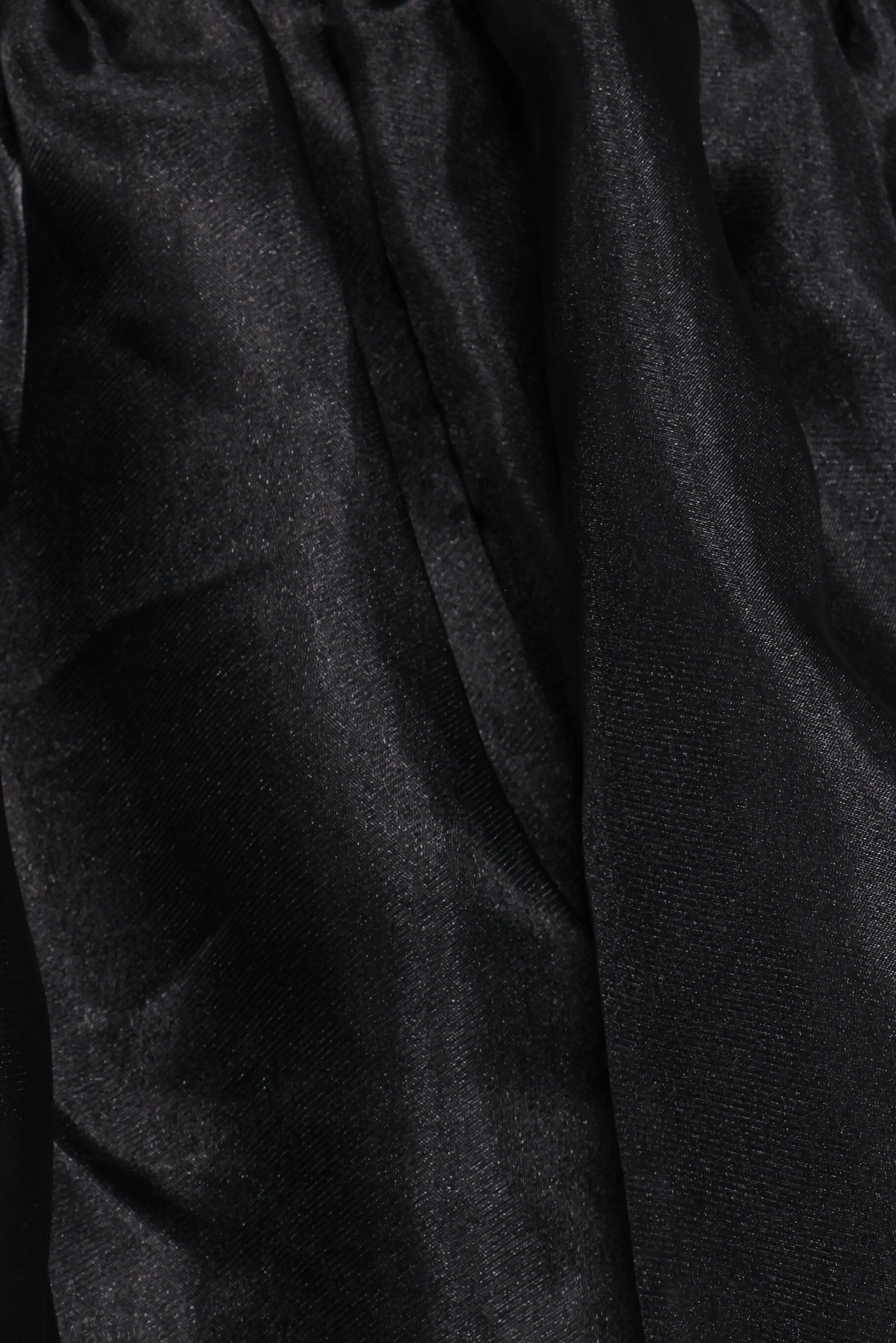 Solenne Puff Sleeve Peplum Organza Top Black