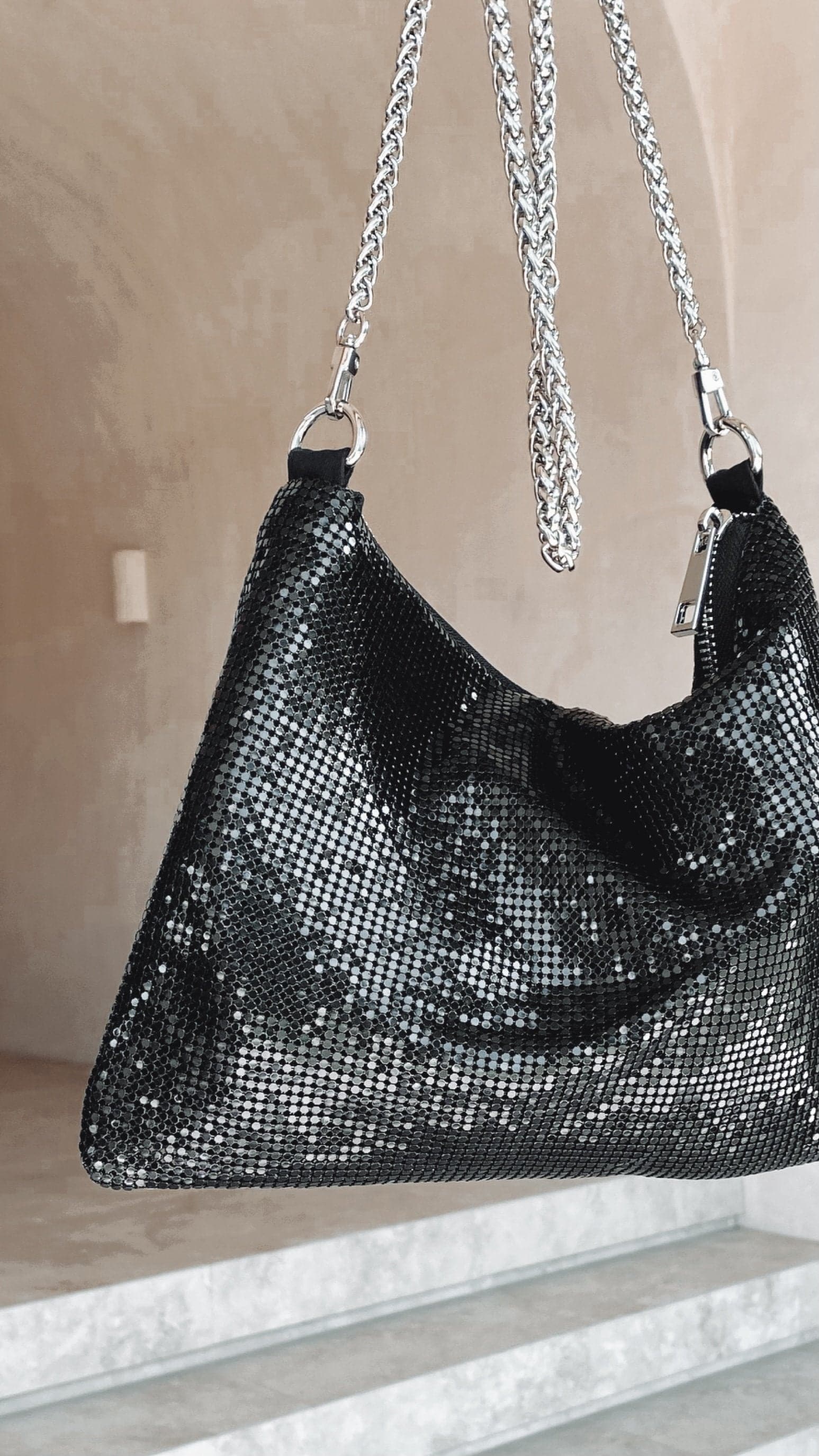 Chain Mesh Bag Black