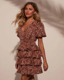 Scenic Trails Animal Print Tiered Mini Dress
