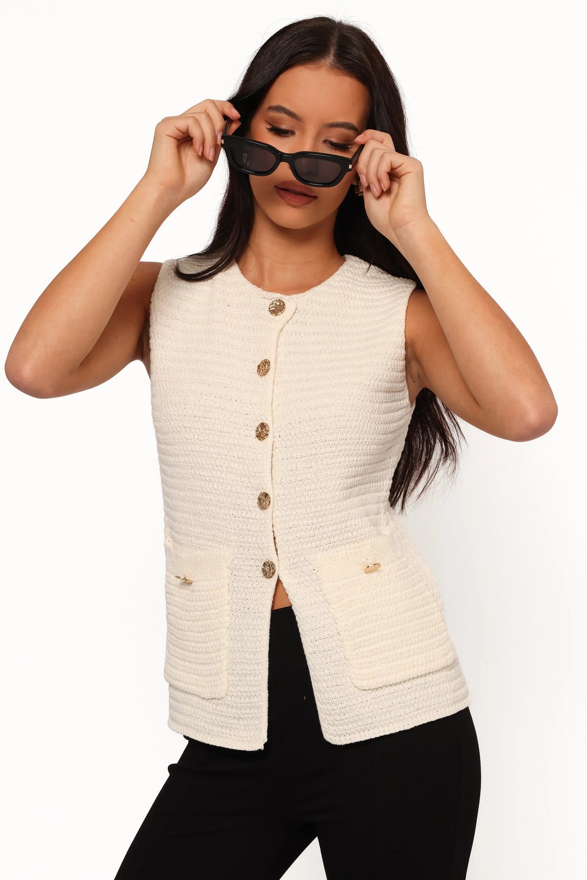 Blair Knit Vest White