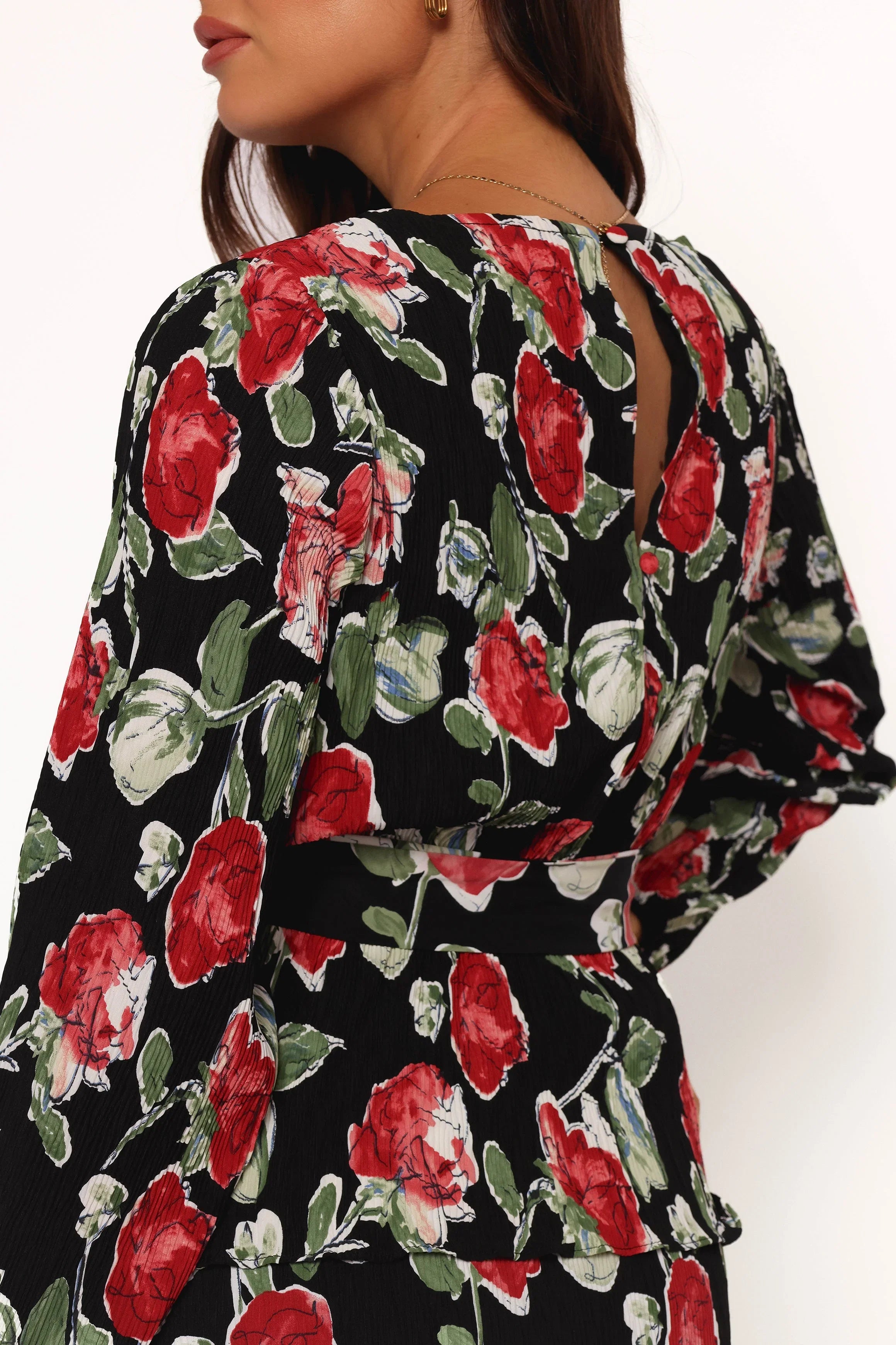 Minelli Pleat Top Black Rose