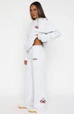 Feel The Love Wide Leg Sweatpants Grey Marle