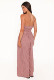 Paige Strapless Jumpsuit Red Gingham