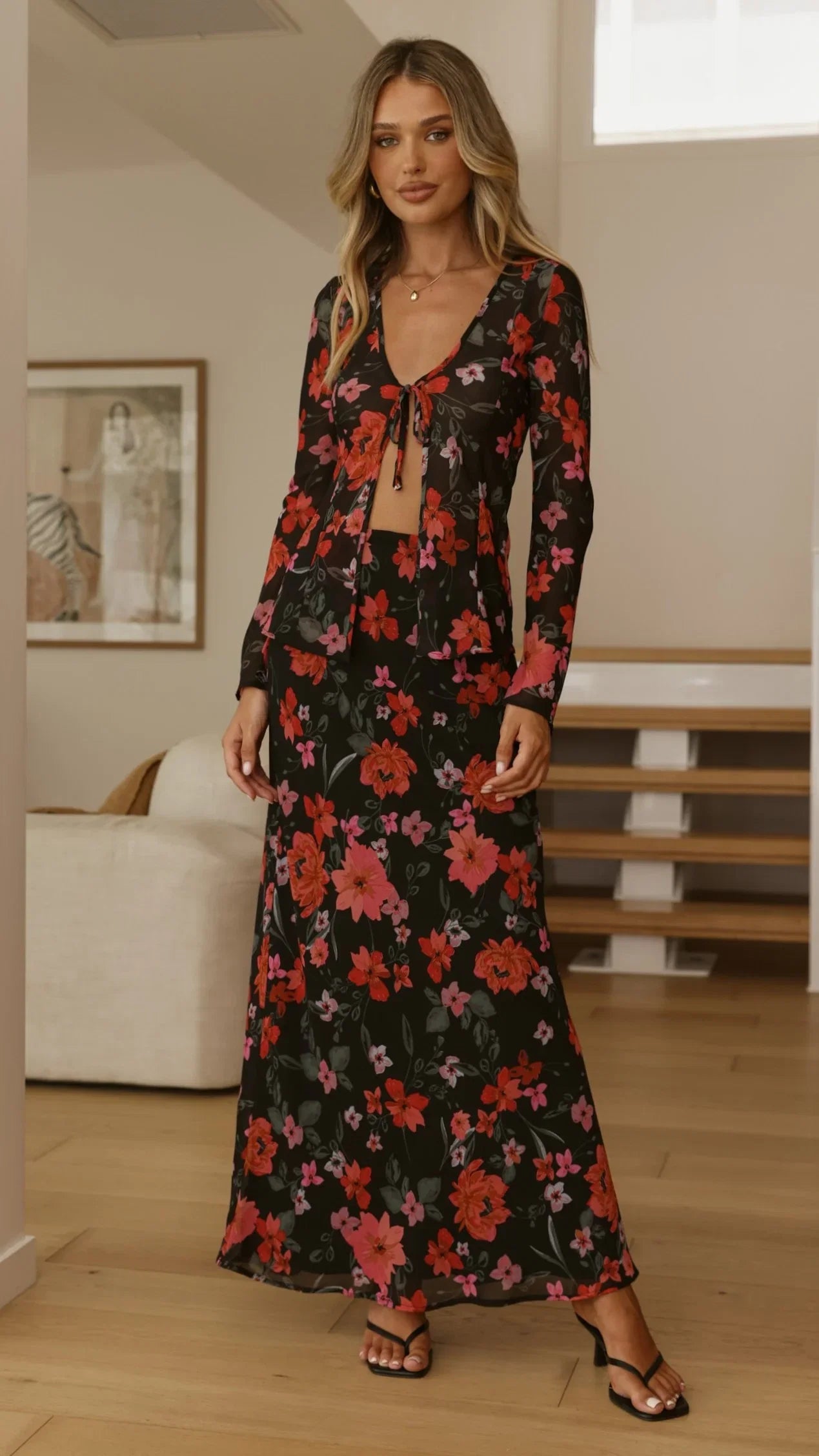 Flo Maxi Skirt Dark Floral