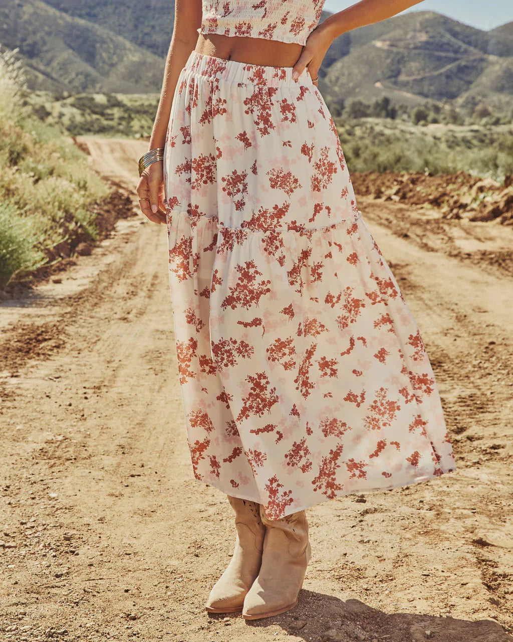 Dusk Prism Floral Maxi Skirt