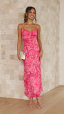 Margie Midi Dress Pink Floral
