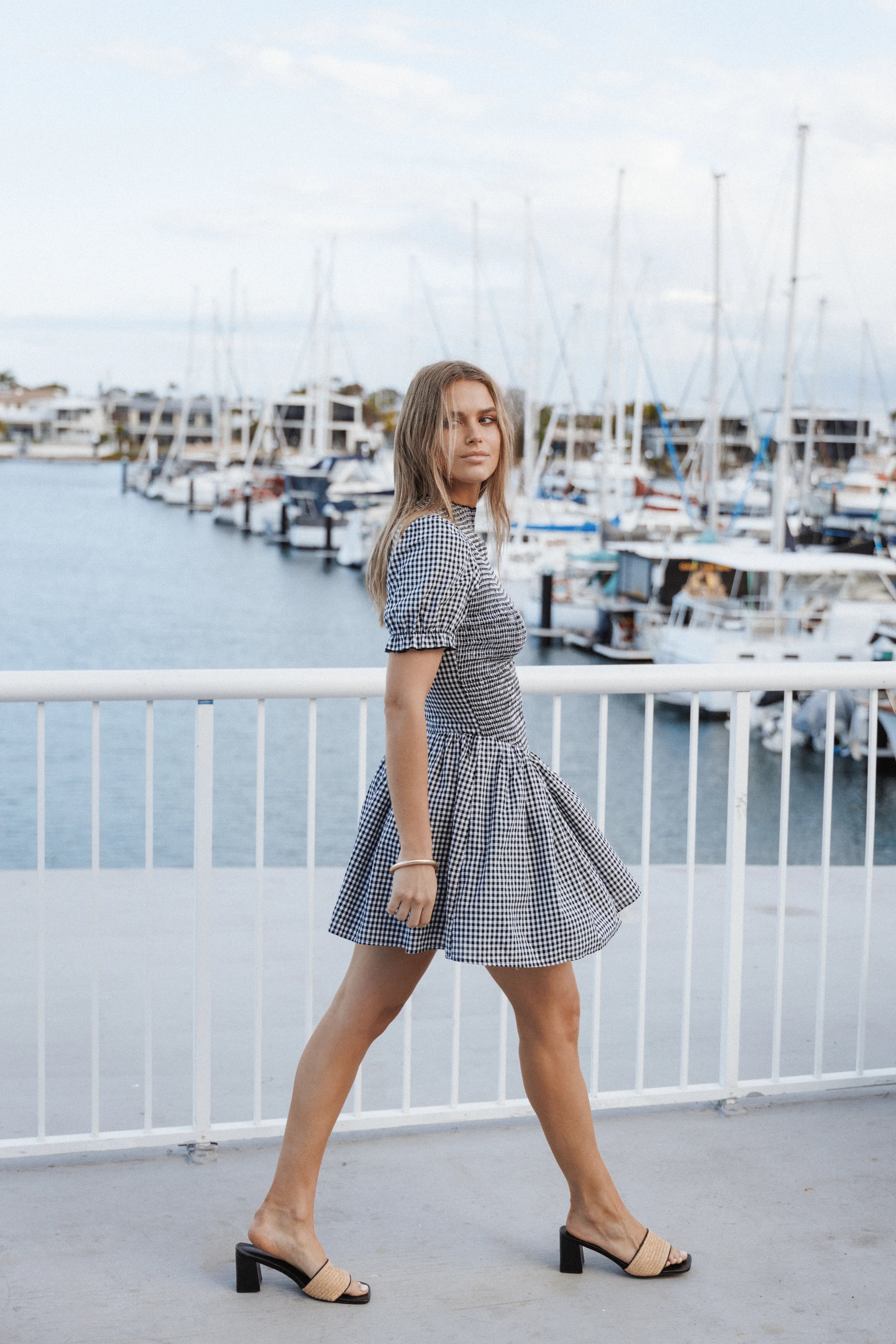 Celine Mini Dress Black Gingham