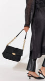 Fion Boucle Chain Strap Handbag Black