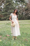 Katana Puff Sleeve Midi Dress Floral