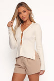 Eddie Clasp Front Cardigan Ivory