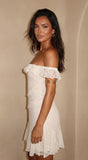 Heirloom Lace Mini Dress Cream White