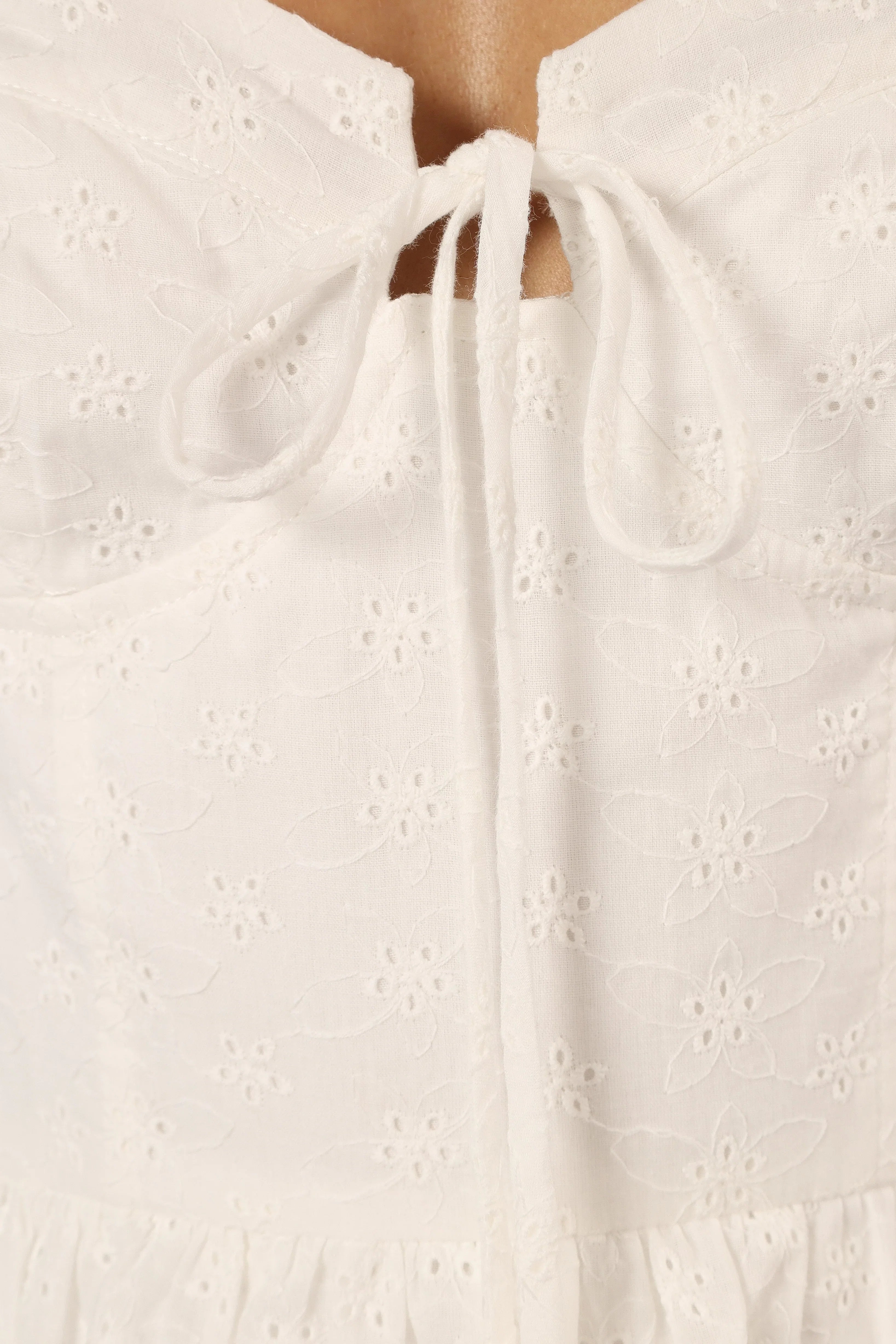 Celeste Ruffle Mini Dress White