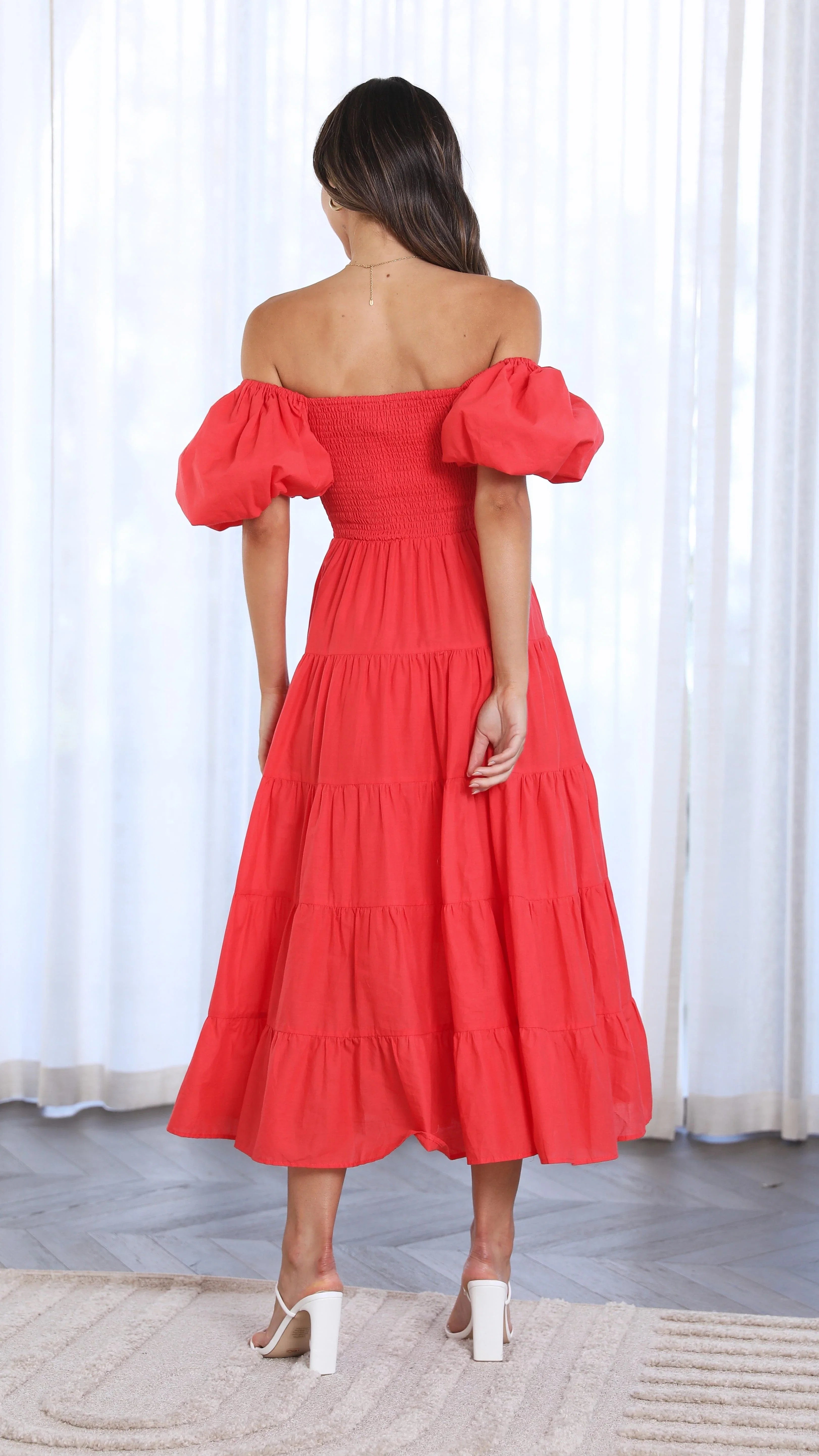 Chyna Midi Dress Red