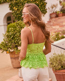 Picturesque Open Floral Lace Crochet Peplum Top