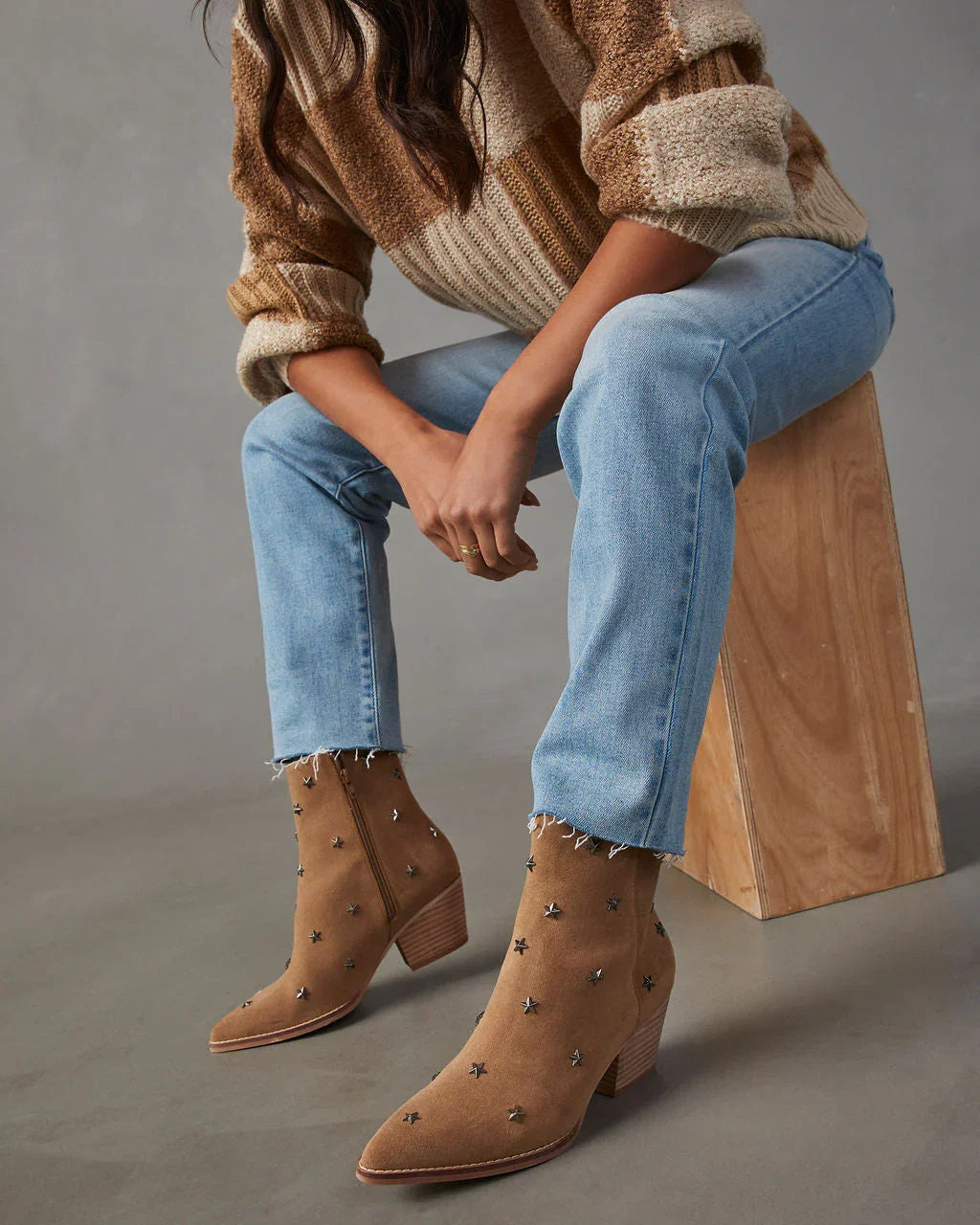 Audrie Star Studded Western Booties