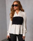 Nebbia Contrast Twofer Top