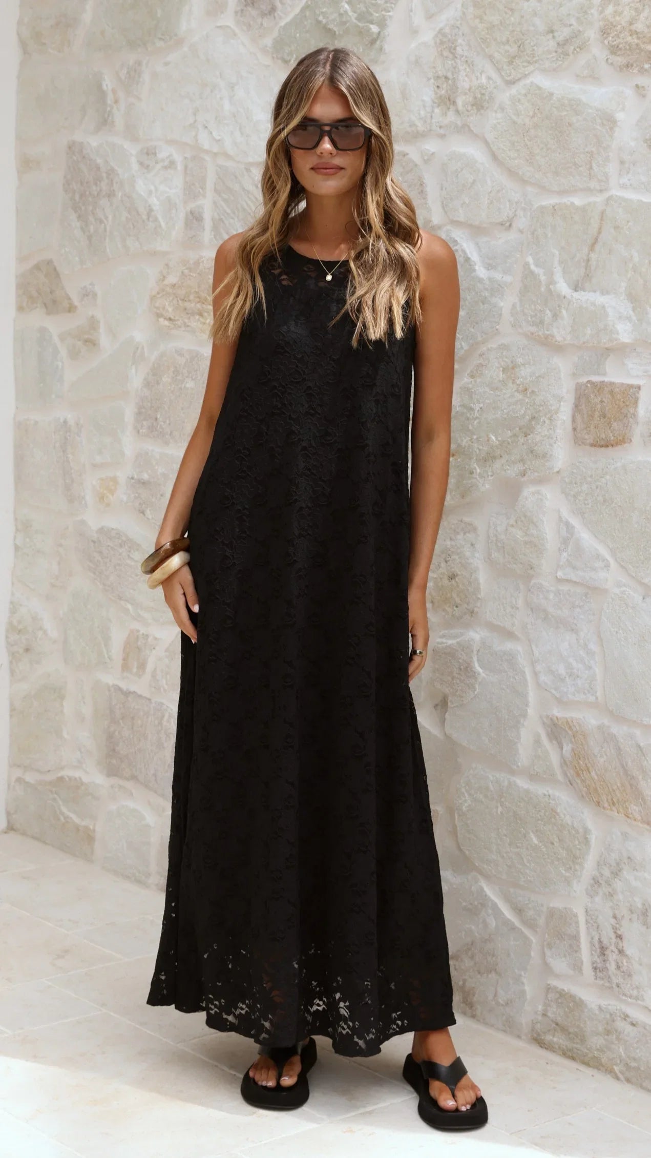 Cerelia Maxi Dress Black Lace