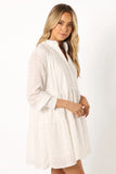 Delia Long Sleeve Mini Dress White