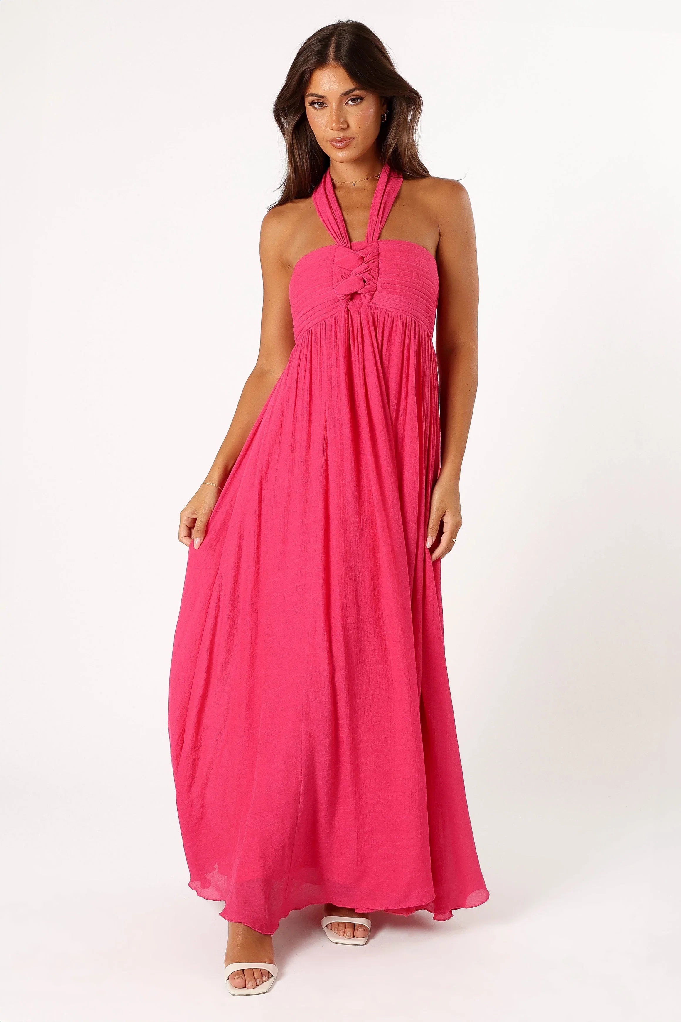Everdeen Halterneck Maxi Dress Fuchsia