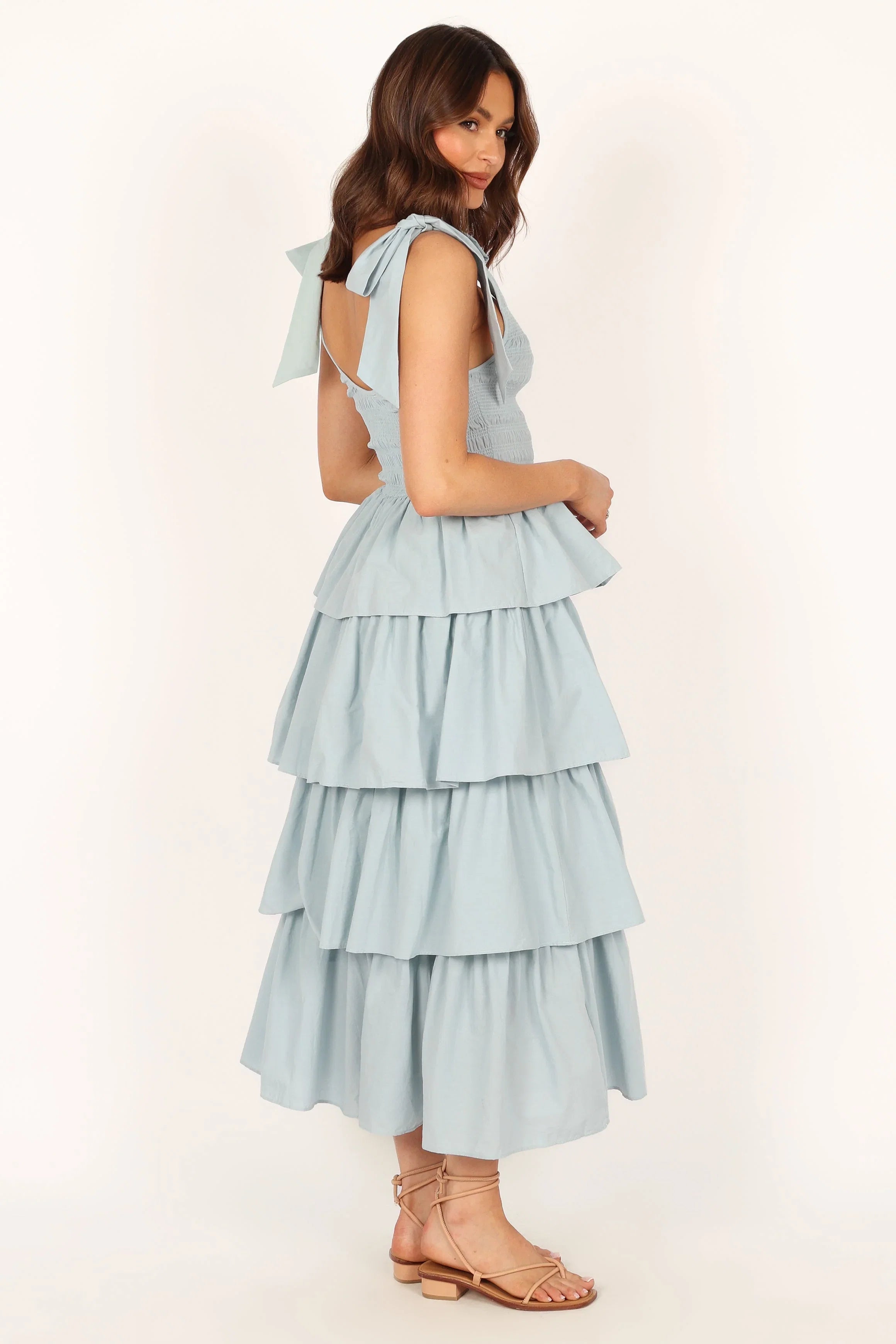 Raphael Tiered Maxi Dress Blue