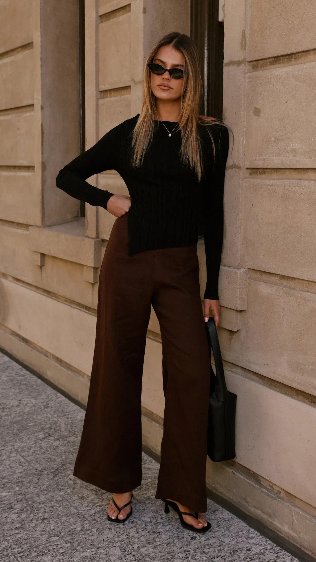 Isla Long Sleeve Top Black