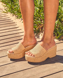 Bali Escape Platform Straw Heeled Sandals