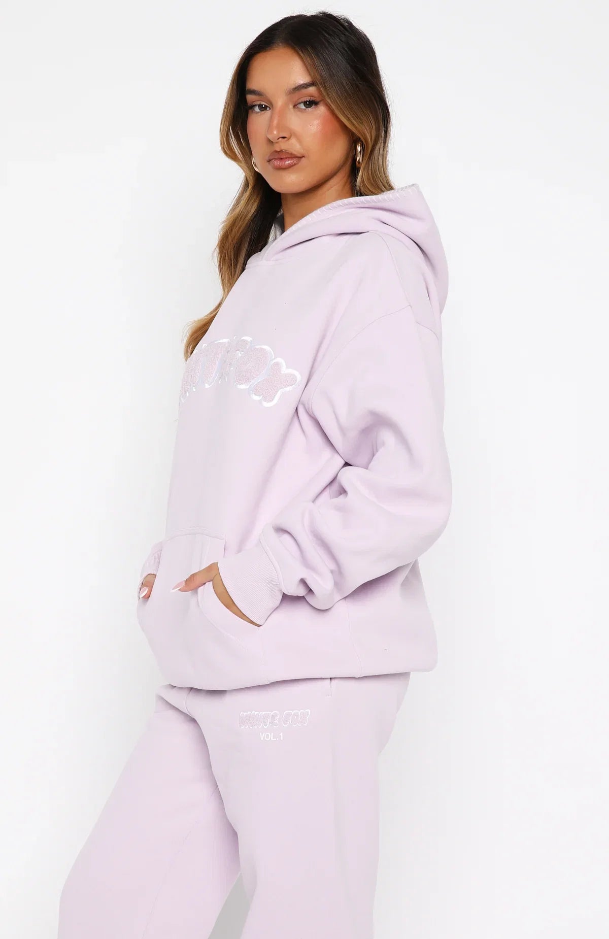 Vol 1 Front Graphic Oversized Hoodie Lilac