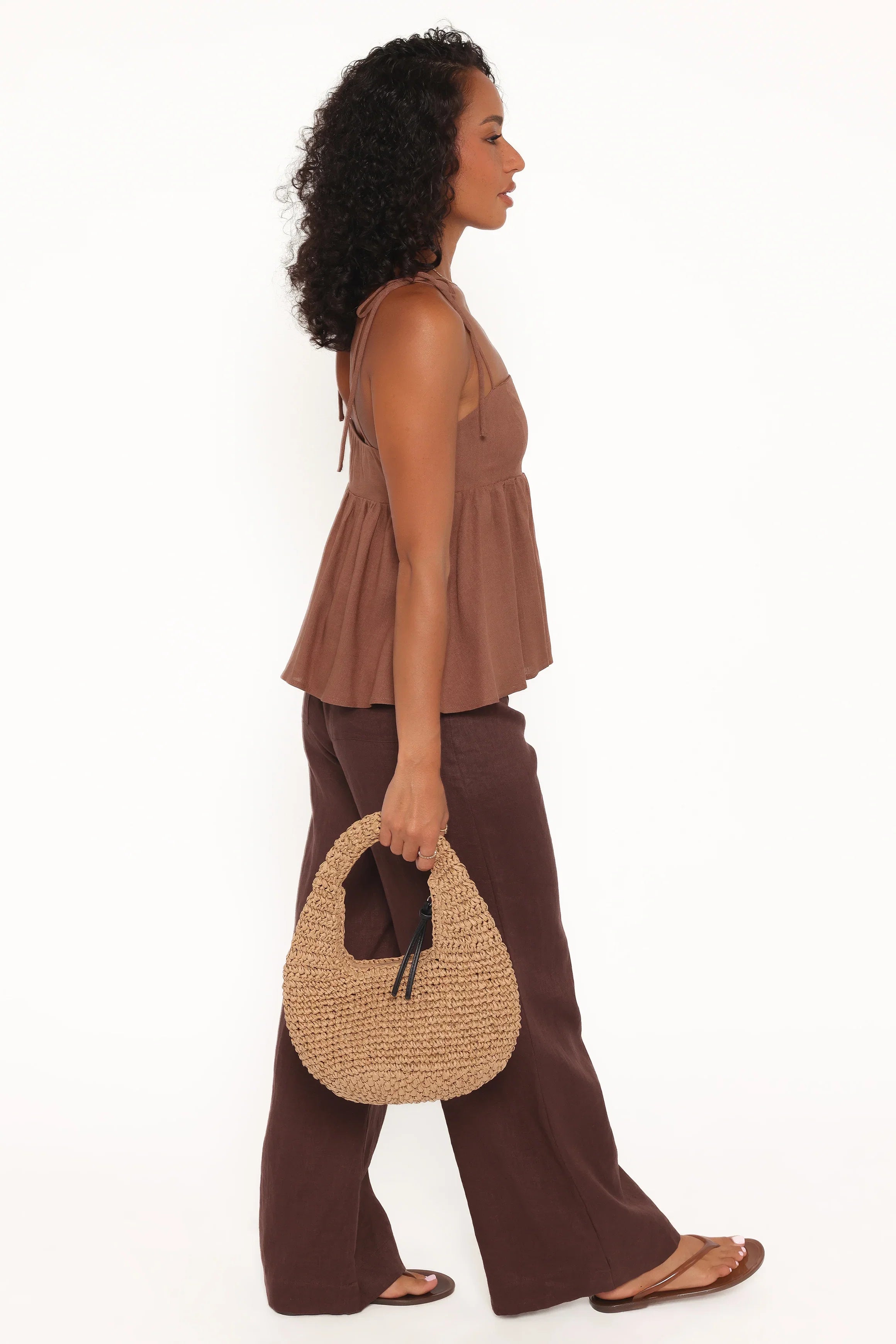 Zephyra Baby Doll Top Brown