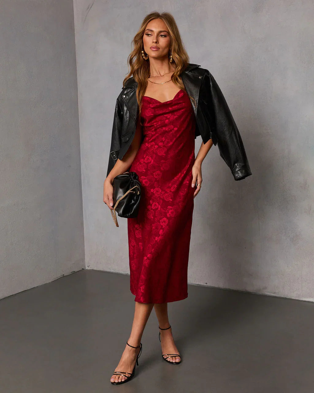 Cool Bloom Floral Jacquard Midi Dress