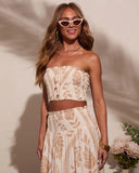 Coastal Views Smocked Strapless Crop Top
