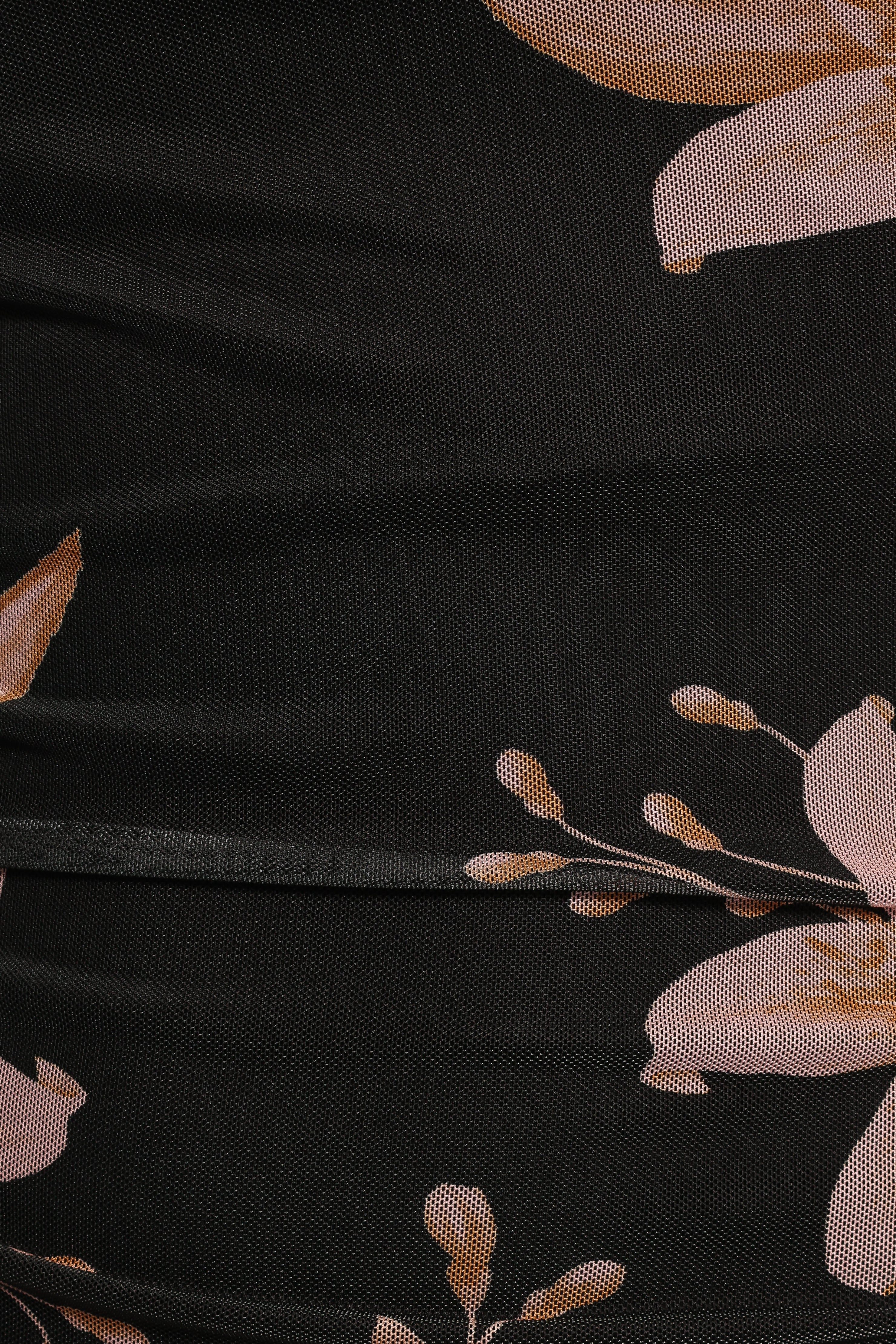 Arabelle Maxi Off Shoulder Dress Black Peach