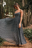 Achanti Pleated Maxi Dress Black Floral