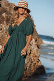 Sullivan Puff Sleeve Maxi Dress Forest Green