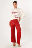 Lilianna Sequin Flare Pant Red