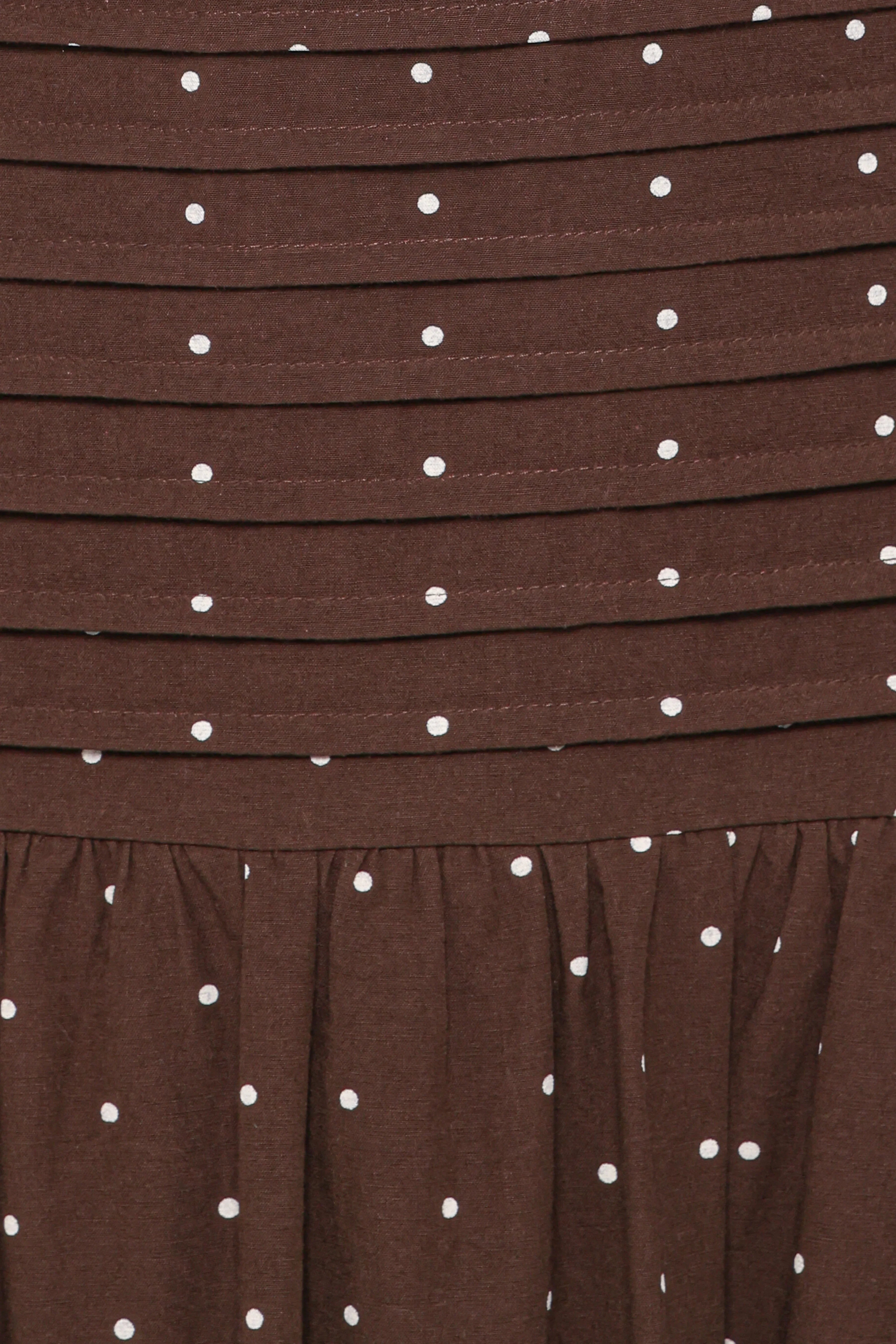 Mischa Maxi Dress Brown Polka Dot