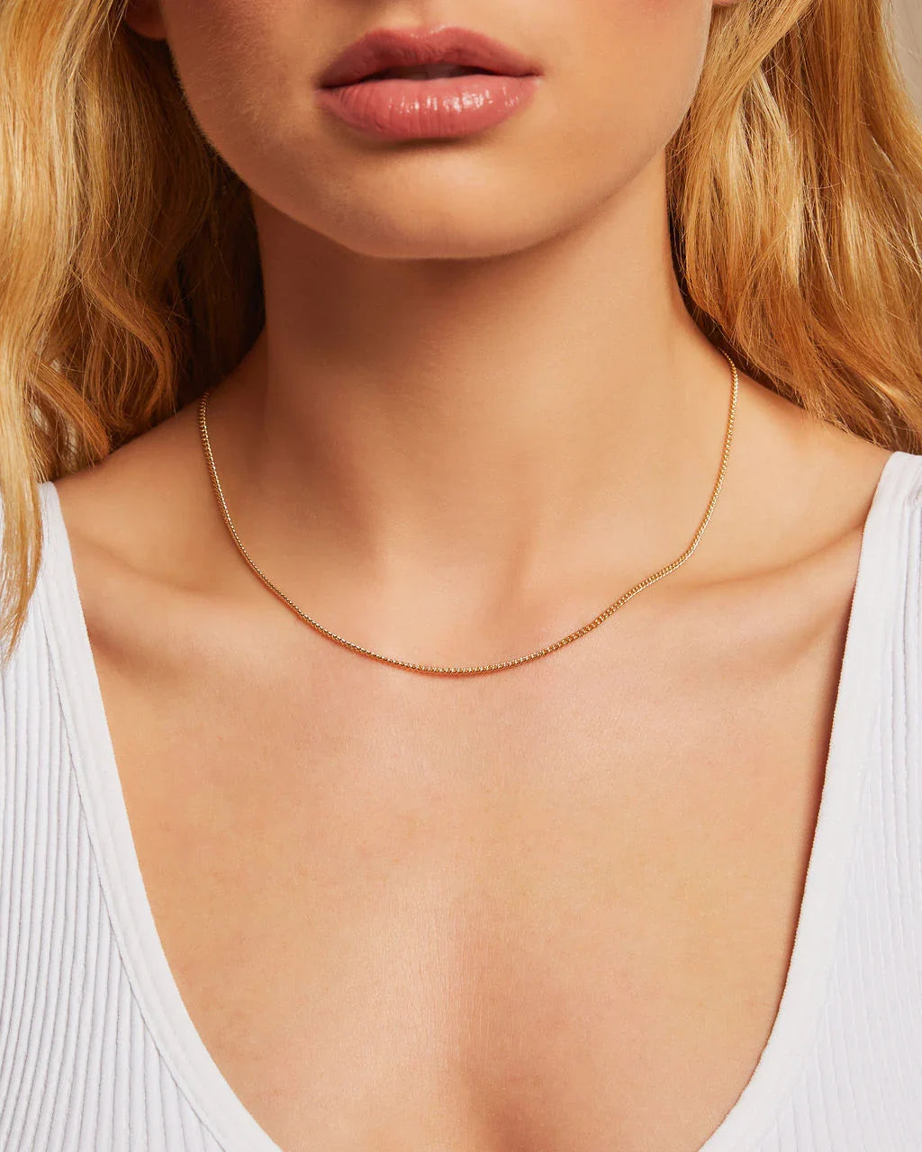 Skinny Curb 14k Plated Chain