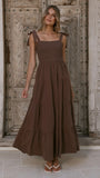 Carlina Tiered Maxi Dress Chocolate