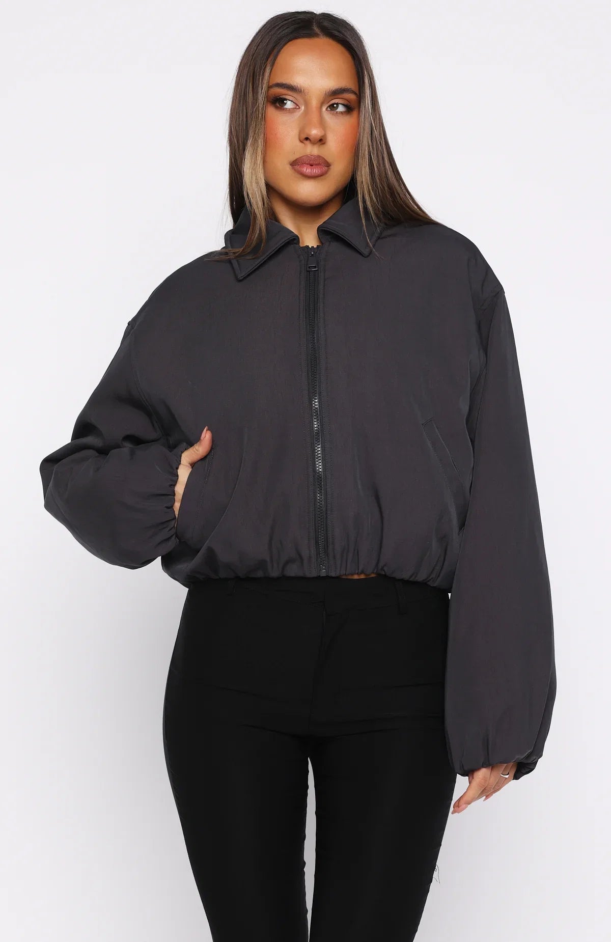 Back To Friends Jacket Charcoal