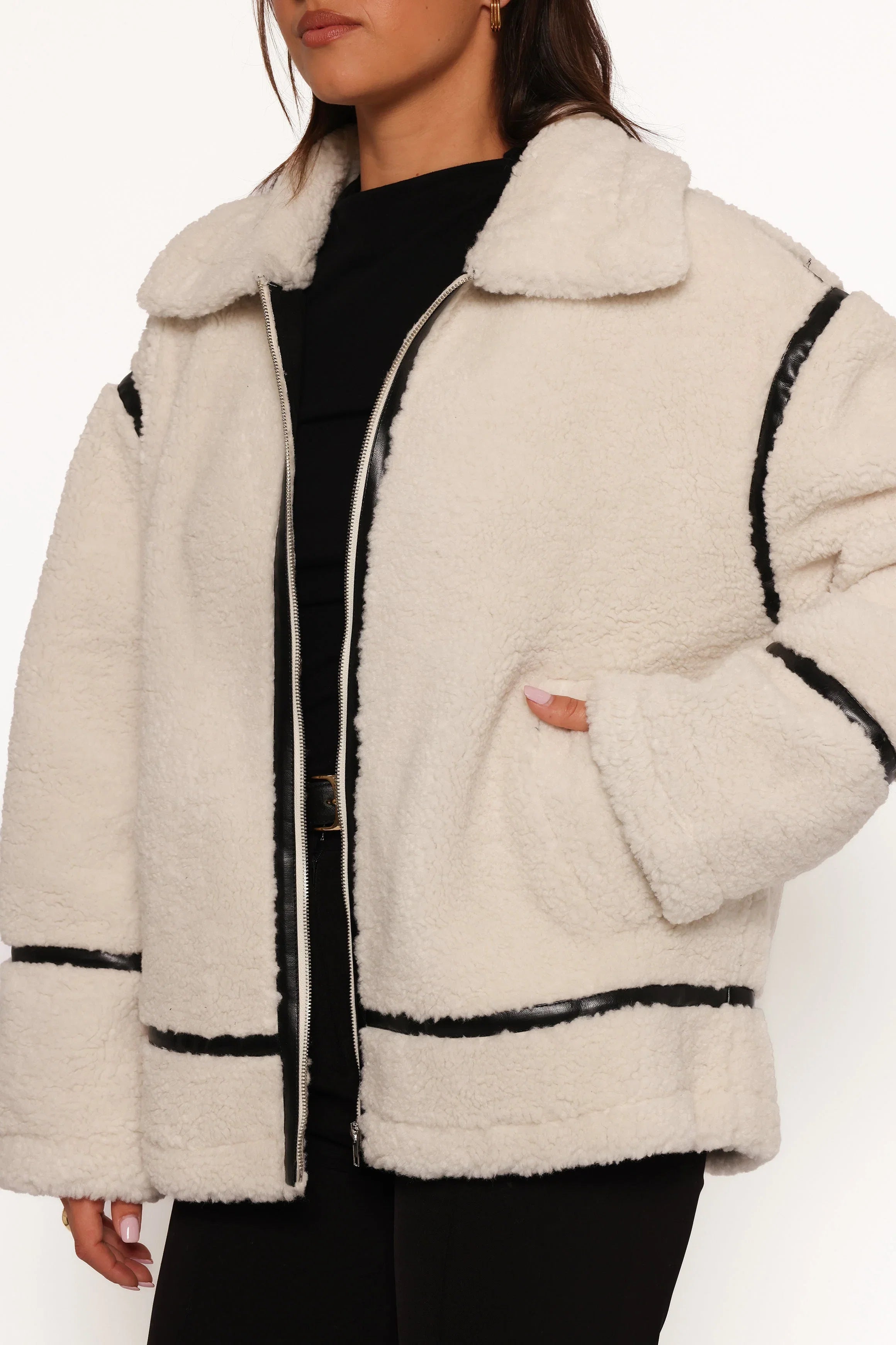 Ricki Faux Sherling Jacket White